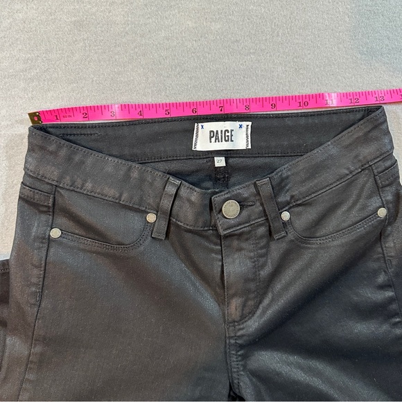 Paige Denim Verdugo Ankle Jeans Women’s Sise 27 Coated Black Silk Lyocell - Picture 2 of 13